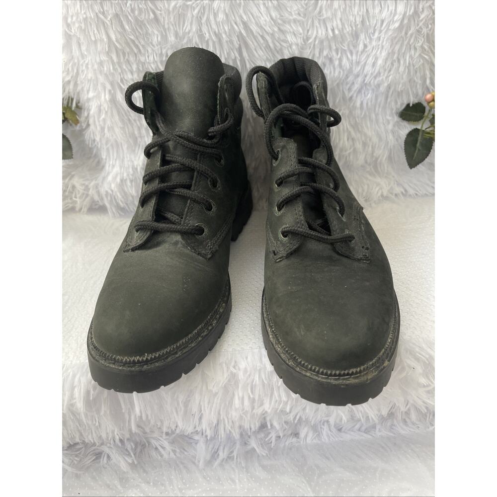 Candie's Black Women's Size 8.5M Leather Combat Ankle Boots Lace Up Lug Sole - Picture 4 of 11
